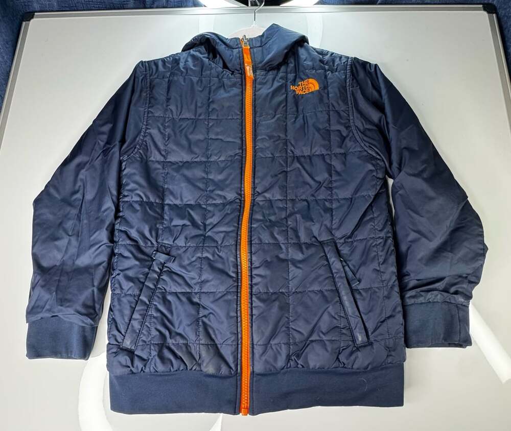 The North Face Quilted Jacket Blue Orange Full Zip Insulated